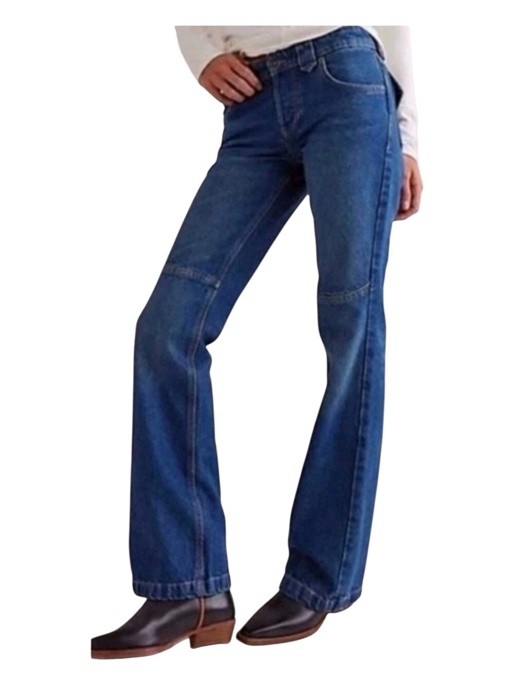 We The Free Womens Dark Wash Flora Low Rise Bootcut Denim Jeans Size 25